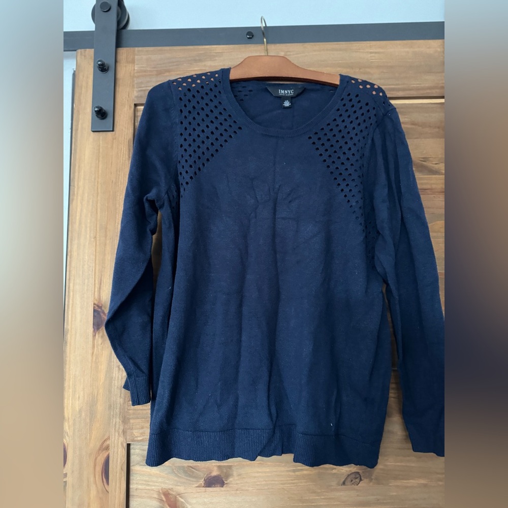 Isaac Mizrahi Long Sleeve blue top large